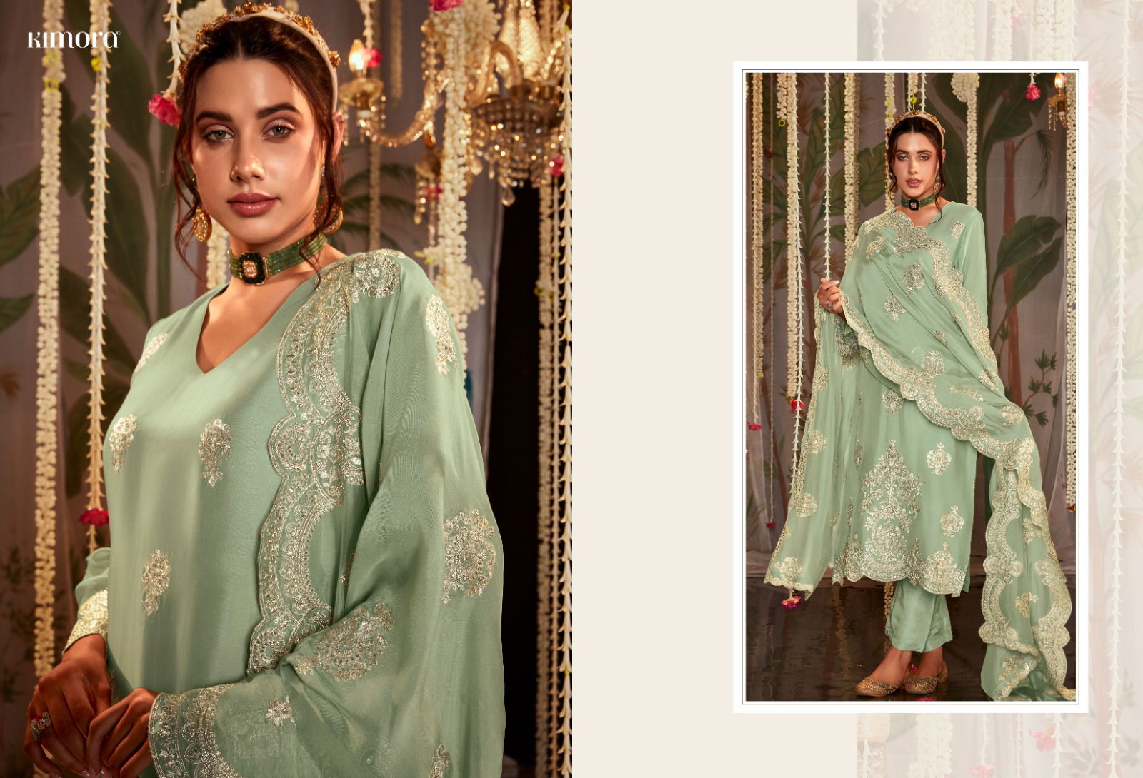 Itrh By Kimora Heer Pure Organza Embroidery Designer Salwar Suits Wholesale Price In Surat
